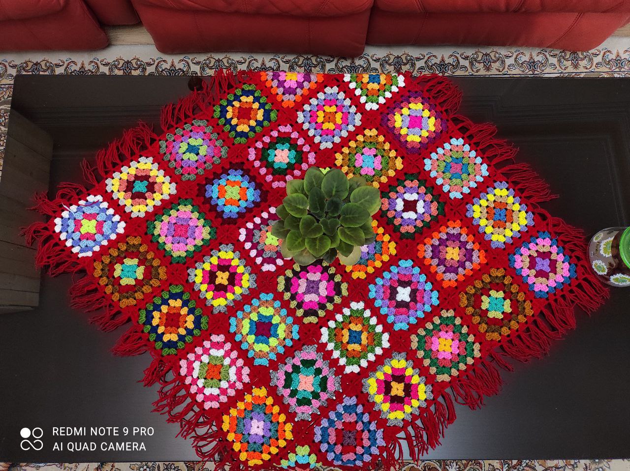 رومیزی قلاب بافی با کاموا ایرانی با کیفیت